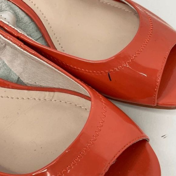 Vince Camuto Orange Leather Wedge‎ Heels - Picture 3 of 6
